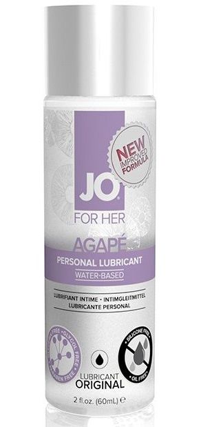 Лубрикант на водной основе для женщин JO AGAPE LUBRICANT ORIGINAL - 60 мл. - System JO - купить с доставкой в Твери