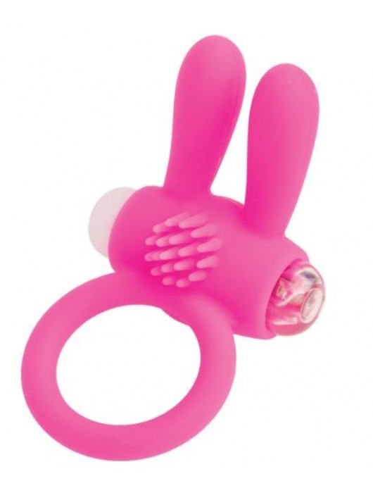 Розовое эрекционное виброкольцо A-toys с ушками - A-toys - в Твери купить с доставкой