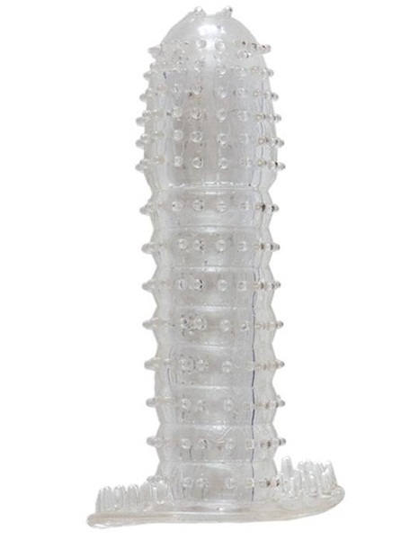 Гелевая прозрачная насадка c шипами - 12 см. - Toyfa Basic - в Твери купить с доставкой