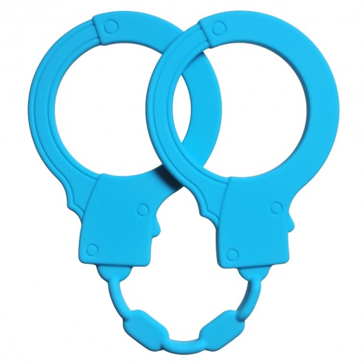 Голубые силиконовые наручники Stretchy Cuffs Turquoise - Lola Games - купить с доставкой в Твери