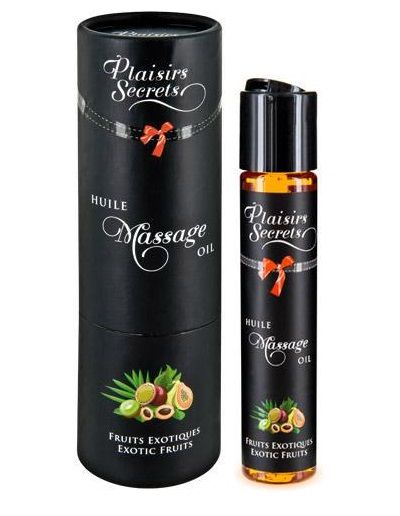 Массажное масло с ароматом экзотических фруктов Huile de Massage Gourmande Fruits Exotiques - 59 мл. - Plaisir Secret - купить с доставкой в Твери