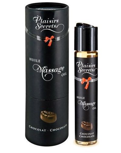 Массажное масло с ароматом шоколада Huile de Massage Gourmande Chocolat - 59 мл. - Plaisir Secret - купить с доставкой в Твери