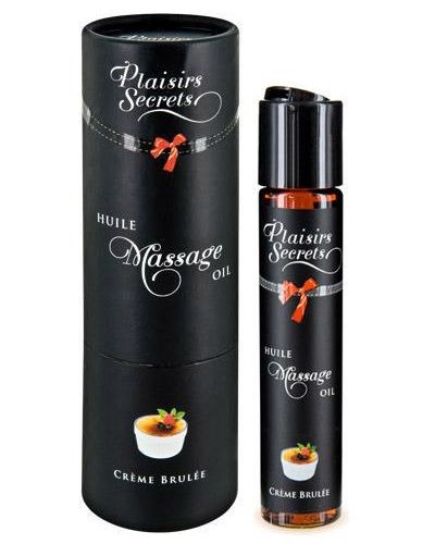 Массажное масло с ароматом крем брюле Huile de Massage Gourmande Creme Brulée - 59 мл. - Plaisir Secret - купить с доставкой в Твери
