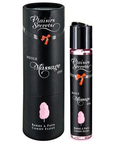 Массажное масло с ароматом сладкой ваты Huile de Massage Gourmande Barbe à Papa - 59 мл. - Plaisir Secret - купить с доставкой в Твери