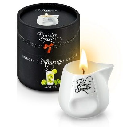 Массажная свеча с ароматом мохито Bougie de Massage Mojito - 80 мл. - Plaisir Secret - купить с доставкой в Твери