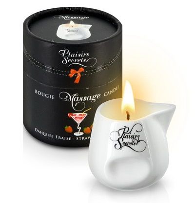 Массажная свеча с ароматом клубничного дайкири Bougie de Massage Daikiri Fraise - 80 мл. - Plaisir Secret - купить с доставкой в Твери