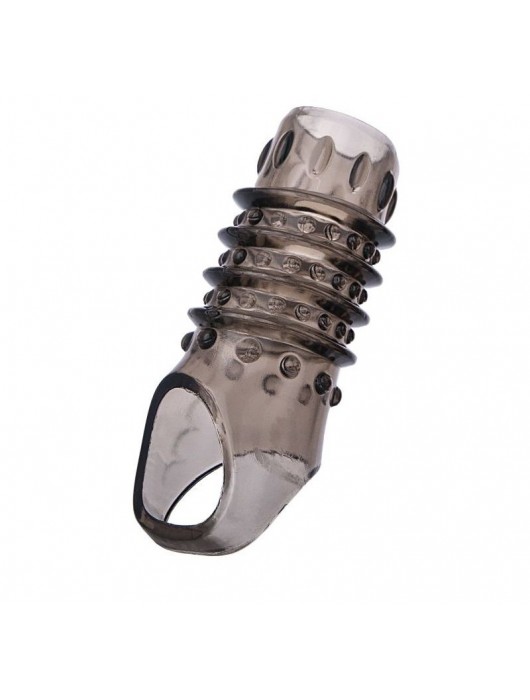 Открытая дымчатая насадка с точками и рёбрами ToyFa XLover - 11,5 см. - ToyFa - в Твери купить с доставкой