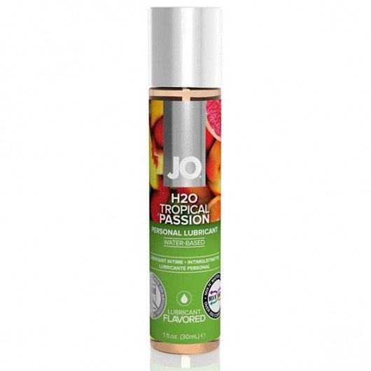 Смазка с ароматом тропических фруктов JO Flavored Tropical Passion - 30 мл. - System JO - купить с доставкой в Твери