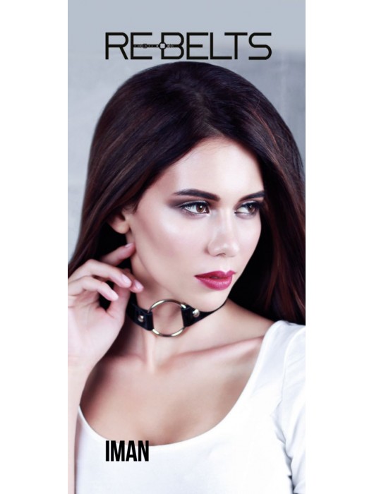 Чёрный чокер-кляп Iman Black - Rebelts - купить с доставкой в Твери