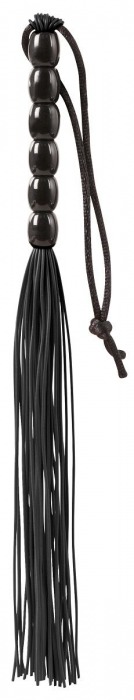Чёрная мини-плеть из резины Rubber Mini Whip - 22 см. - Blush Novelties - купить с доставкой в Твери