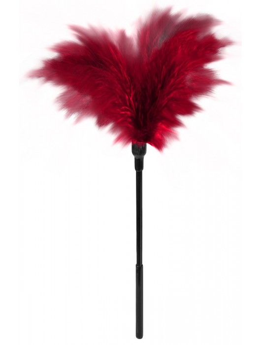 Пластиковая метелочка с красными пёрышками Small Feather Tickler - 32 см. - Blush Novelties - купить с доставкой в Твери