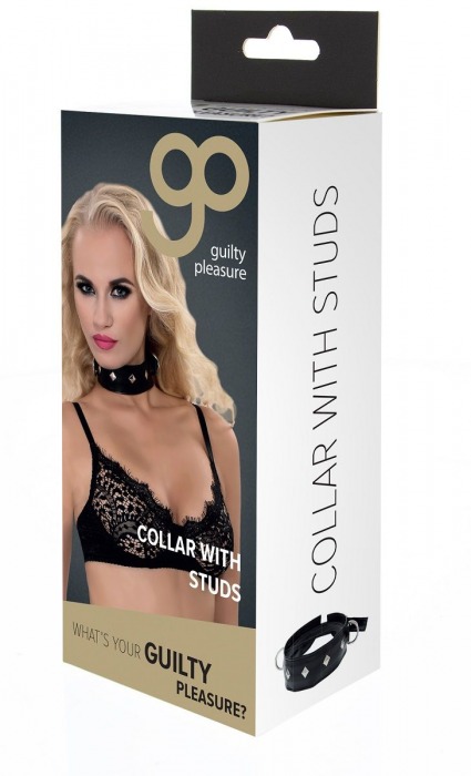 Полиуретановый ошейник с пуклями и D-кольцами Collar with Studs - Blush Novelties - купить с доставкой в Твери