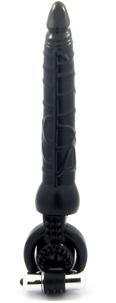 Черная вибронасадка с анальным стимулятором - ToyFa - в Твери купить с доставкой