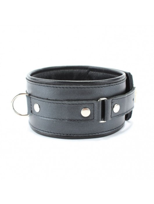 Ошейник из гладкой кожи - БДСМ Арсенал - купить с доставкой в Твери
