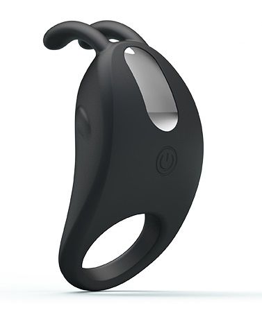 Чёрное эрекционное кольцо с вибрацией Rabbit Vibrator - Baile - в Твери купить с доставкой