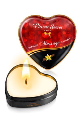 Массажная свеча с ароматом ванили Bougie Massage Candle - 35 мл. - Plaisir Secret - купить с доставкой в Твери