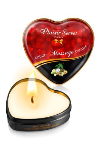 Массажная свеча с ароматом экзотических фруктов Bougie Massage Candle - 35 мл. - Plaisir Secret - купить с доставкой в Твери