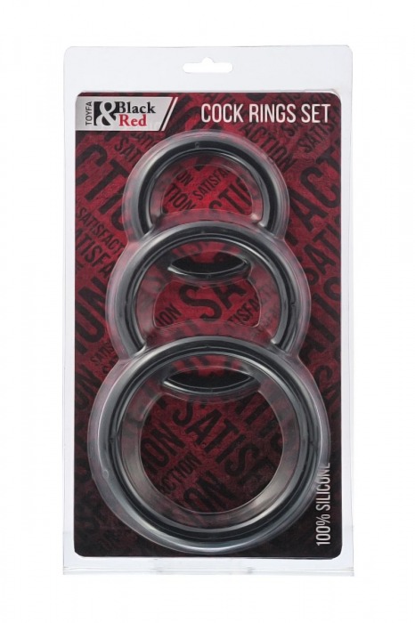 Набор из 3 чёрных эрекционных колец - ToyFa - в Твери купить с доставкой