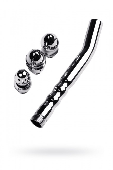 Металлический анальный душ с тремя насадками - ToyFa - купить с доставкой в Твери