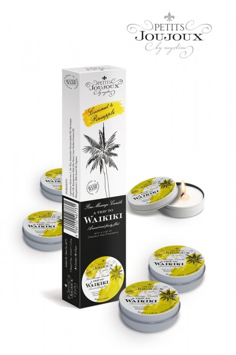 Набор из 5 свечей Petits Joujoux Waikiki Beach с ароматом кокоса и ананаса - MyStim - купить с доставкой в Твери