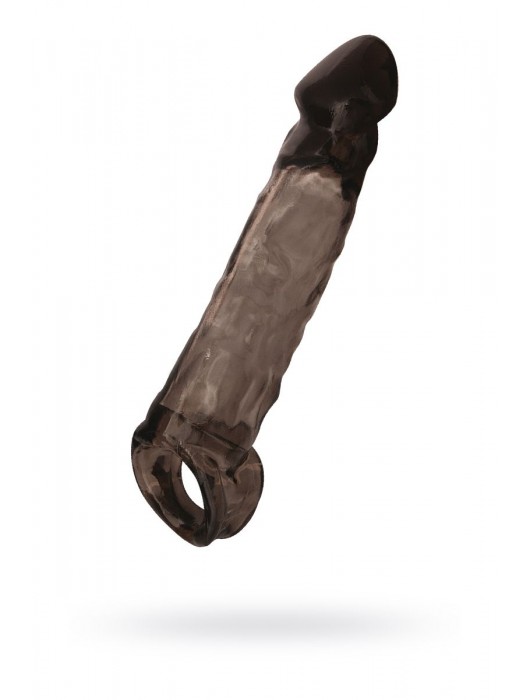 Чёрная насадка на пенис Tс подхватом - 19,5 см. - ToyFa - в Твери купить с доставкой