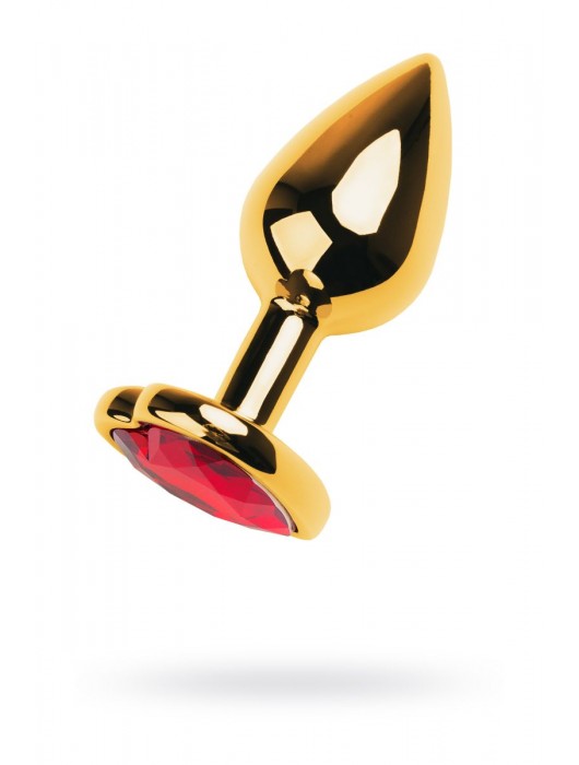 Золотистая анальная пробка с кристаллом-сердцем - 7,5 см. - ToyFa - купить с доставкой в Твери