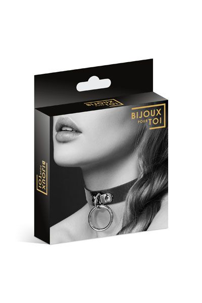 Узенький ошейник из полиуретана с кольцом - Bijoux Pour Toi - купить с доставкой в Твери