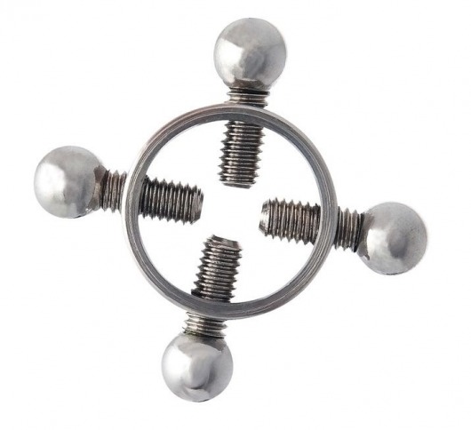 Серебристые зажимы для сосков на винтах - ToyFa - купить с доставкой в Твери