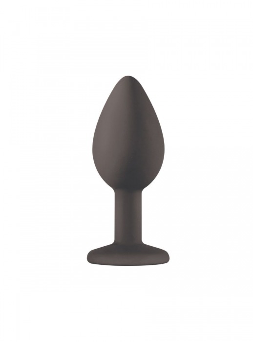 Чёрная анальная пробка Emotions Cutie Small с прозрачным кристаллом - 7,5 см. - Lola Games - купить с доставкой в Твери