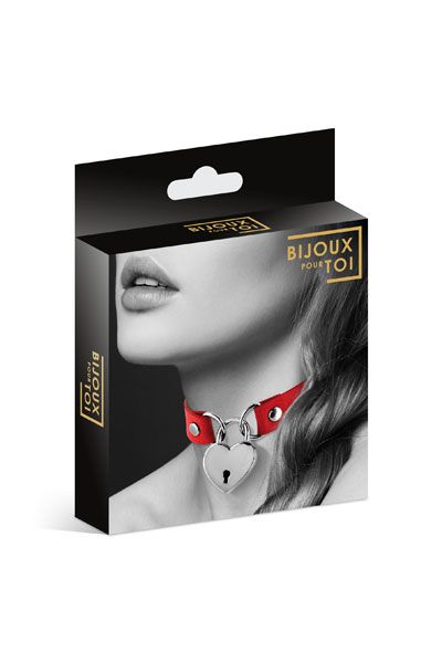 Красный чокер с замком в форме сердца - Bijoux Pour Toi - купить с доставкой в Твери