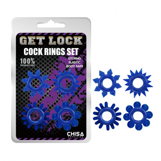Набор из 4 синих колец Get Lock - Chisa - в Твери купить с доставкой