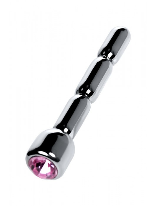 Серебристый уретральный плаг со стразом - 7 см. - ToyFa - купить с доставкой в Твери