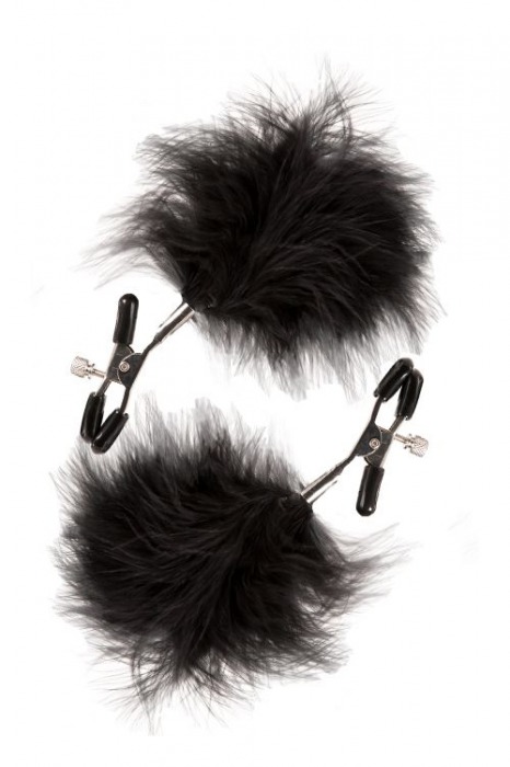 Зажимы для сосков с пухом FEATHERED NIPPLE CLAMPS - Blush Novelties - купить с доставкой в Твери
