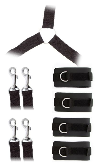 Комплект наручников и поножей LUXURIOUS BED RESTRAINT CUFF SET - Blush Novelties - купить с доставкой в Твери