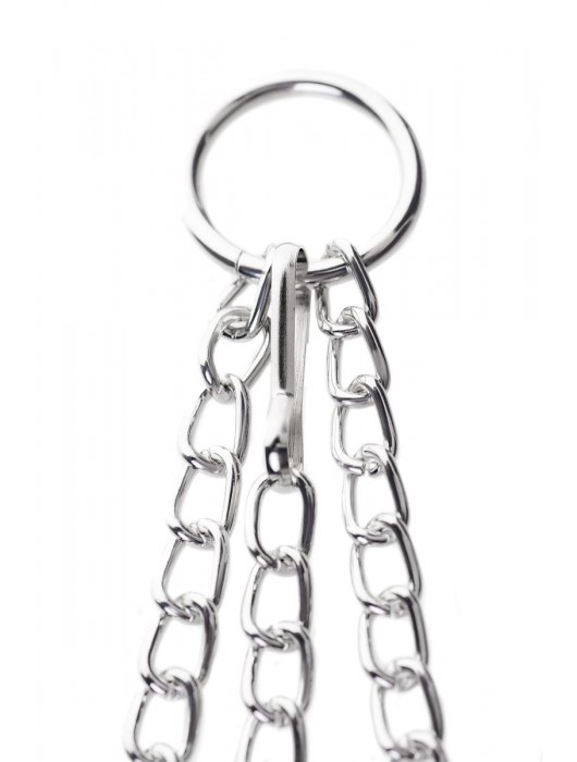 Серебристо-чёрные зажимы для сосков с кольцом для пениса TOYFA Metal - ToyFa - купить с доставкой в Твери