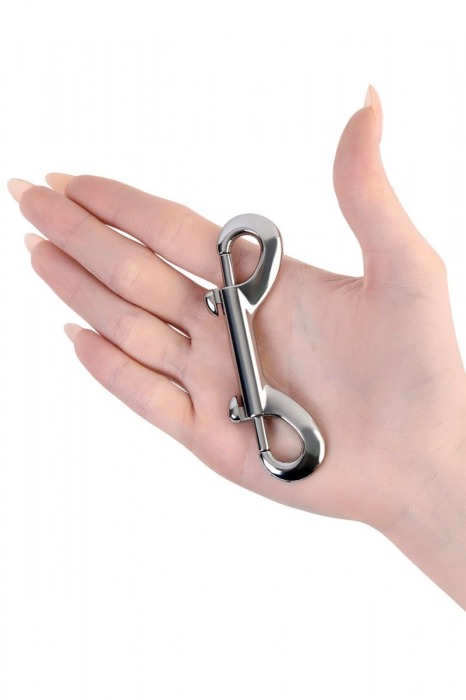 Серебристый двухсторонний карабин TOYFA Metal - ToyFa - купить с доставкой в Твери