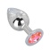 Большой стальной плаг с розовым кристаллом Pink Bubble Gum - 9,5 см. - Erotic Fantasy - купить с доставкой в Твери